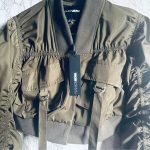 Olive bomber jacket NWT Size S